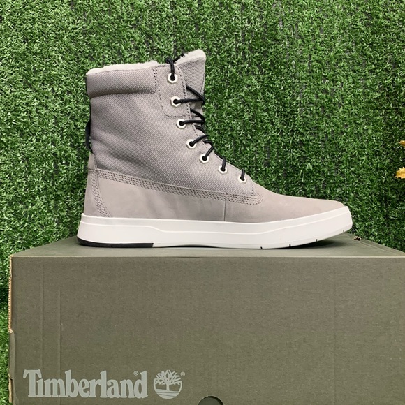 Timberland Other - Timberland Davis Square Roll Top Faux Fur Nubuck Boots Mens Grey A2KAE